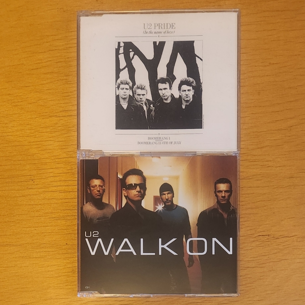 U2 "Pride (In the Name of Love)", "Walk On" - 1990s 00s CD Singles (Lot of 2) 